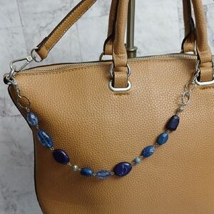 Blue beaded charm chain for purses
